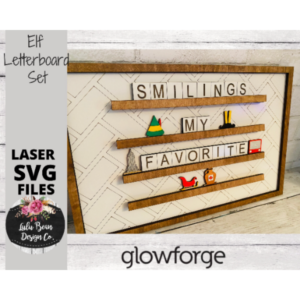 Christmas Elf Letterboard Shape Set SVG Wood Digital Cut File Laser Wood Cutting