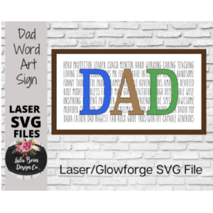 Dad Father’s Day Word Art Sign Digital Cut File Laser Wood SVG cutting template Glowforge