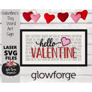 Valentines Day Engraved Word Sign SVG Digital Cut File Laser Glowforge Wood