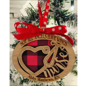 Future Nurse and Not All Angels Have Wings Set of 2 Laser SVG Cut Files for Wood Christmas Ornaments Personalized Digital Glowforge