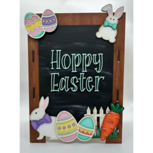 Hoppy Easter Interchangeable Chalkboard Sandwich Board Set SVG file Digital Cut File Laser Wood Cutting template