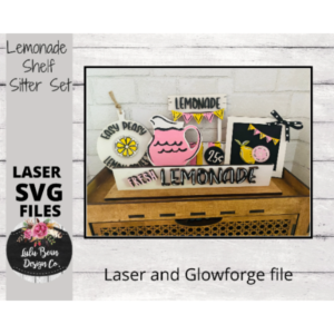 Lemonade Lemons Decor Shelf Sitter Set SVG Wood Glowforge Digital Cut File Laser Wood Cutting Interchangeable