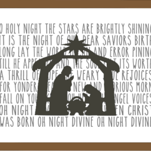 O Holy Night Lyrics Engraved Word Sign Digital Cut File Laser Wood SVG cutting template Glowforge