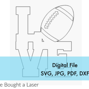 Football Love Door Hanger Template Sign Digital Cut File Laser Wood cutting svg dxf pdf jpg