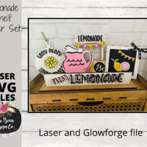 Lemonade Lemons Decor Shelf Sitter Set SVG Wood Glowforge Digital Cut File Laser Wood Cutting Interchangeable