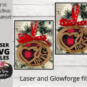Future Nurse and Not All Angels Have Wings Set of 2 Laser SVG Cut Files for Wood Christmas Ornaments Personalized Digital Glowforge