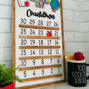 School Countdown Calendar SVG Interchangeable Laser file Wood Digital Cutting Glowforge