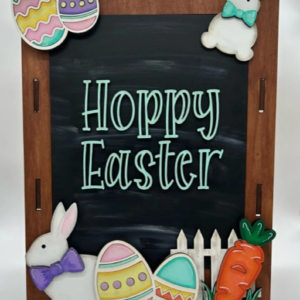 Hoppy Easter Interchangeable Chalkboard Sandwich Board Set SVG file Digital Cut File Laser Wood Cutting template