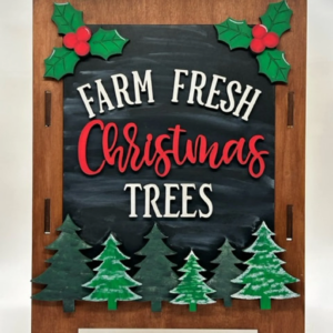 Farm Fresh Trees Christmas Interchangeable Chalkboard Sandwich Board Set SVG file Digital Cut File Laser Wood Cutting template