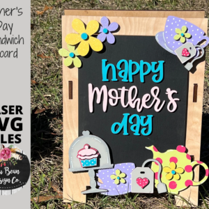 Mother’s Day Interchangeable Chalkboard Sandwich Board Set SVG file Digital Cut File Laser Wood Cutting template