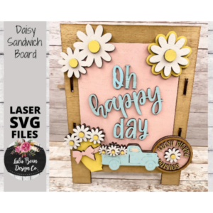 Daisy Interchangeable Chalkboard Sandwich Board Set SVG file Digital Cut File Laser Wood Cutting template