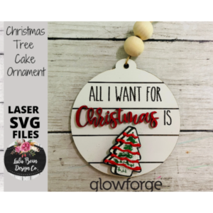 Christmas Tree Cake Ornament SVG laser file Wood Digital Cutting Glowforge