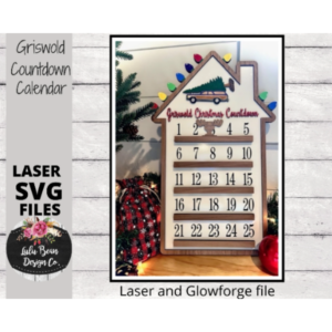 Griswold Countdown to Christmas Calendar SVG laser file Wood Digital Cutting Glowforge