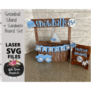 Snowball Market Stand Interchangeable SVG laser file Wood Digital Cutting Glowforge
