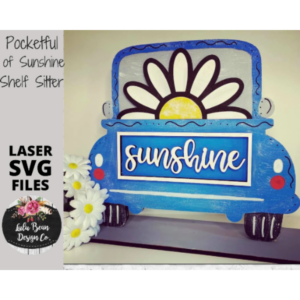 Pocketful of Sunshine Jeans Daisy Tabletop Shelf Sitter Sign SVG File Digital Laser Wood Glowforge template