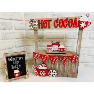 Hot Cocoa Market Stand Interchangeable SVG laser file Wood Digital Cutting Glowforge