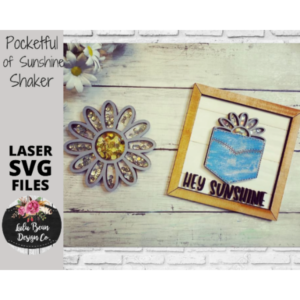 Pocketful of Sunshine Jeans Daisy Shaker Frame Set Sign SVG File Digital Laser Wood Glowforge template