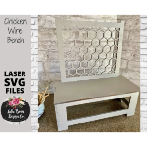 Chicken Wire Back Bench SVG Wood Glowforge Digital Cut File Laser Wood Cutting Interchangeable Shelf Sitter Sets