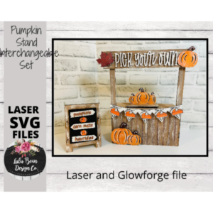 Pick Your Own Pumpkins Patch Market Stand Interchangeable SVG laser file Wood Digital Cutting Glowforge
