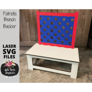 Summer Patriotic Interchangeable Bench Backer SVG Laser Glowforge Digital Cut File Wood Cutting Shelf Sitter Sets