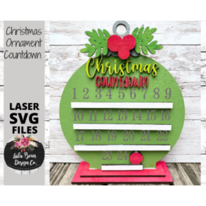 Christmas Ornament Calendar SVG laser file Wood Digital Cutting Glowforge