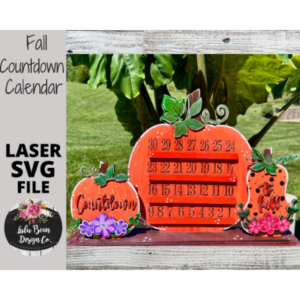 Countdown to Fall Floral Pumpkin SVG laser file Wood Digital Cutting Glowforge