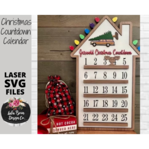 Griswold Countdown to Christmas Calendar SVG laser file Wood Digital Cutting Glowforge