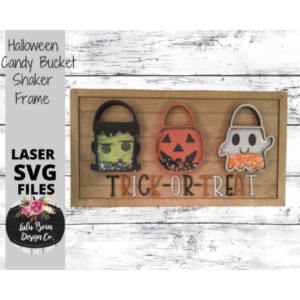 Halloween Candy Bucket SVG Shaker Sign Wood Glowforge Laser Cut File Sign Digital Cutting