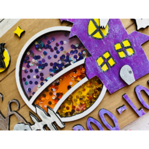 Halloween Fab boo lous haunted house SVG Shaker Sign Wood Glowforge Laser Cut File Sign Digital Cutting