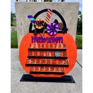 Countdown to Halloween Jack-o-lantern Treat Candy Bucket Calendar SVG laser file Wood Digital Cutting Glowforge