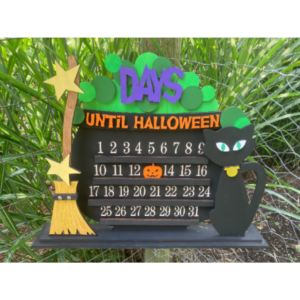 Halloween Countdown Calendar Cauldron Cat Ghost SVG laser file Wood Digital Cutting Glowforge