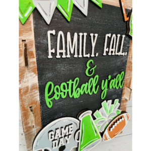Family Fall and Football Yall Interchangeable Chalkboard Sandwich Board Set SVG file Digital Cut File Laser Wood Cutting template