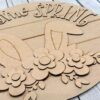 Welcome Spring Bunny Ears Flowers Floral Door Hanger Split Option Sign SVG File Digital Laser Wood Glowforge template - Image 3