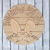 Welcome Spring Bunny Ears Flowers Floral Door Hanger Split Option Sign SVG File Digital Laser Wood Glowforge template - Image 2