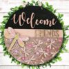 Welcome Friends Dragonfly Door Hanger Split Option Sign SVG File Digital Laser Wood Glowforge template - Image 2