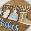 Warm Winter Wishes Door Hanger SVG laser file Boot Hat Mitten Wood Digital Cutting Glowforge - Image 4