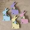 Easter Bunny Spring Flower Napkin Rings SVG Laser Glowforge File Wood Template Digital Cut Cutting - Image 3
